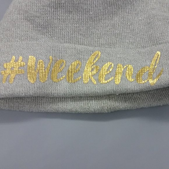 Gray #Weekend Beanie Hat Size 4-7 - Picture 8 of 8
